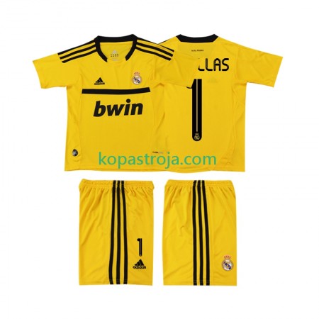 Billiga Fotbollströjor Real Madrid CASILLAS 1 2011 2012 Målvakt Retro Barn Hemma tröja Kortärmad